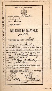 Steinberg’s birth certificate