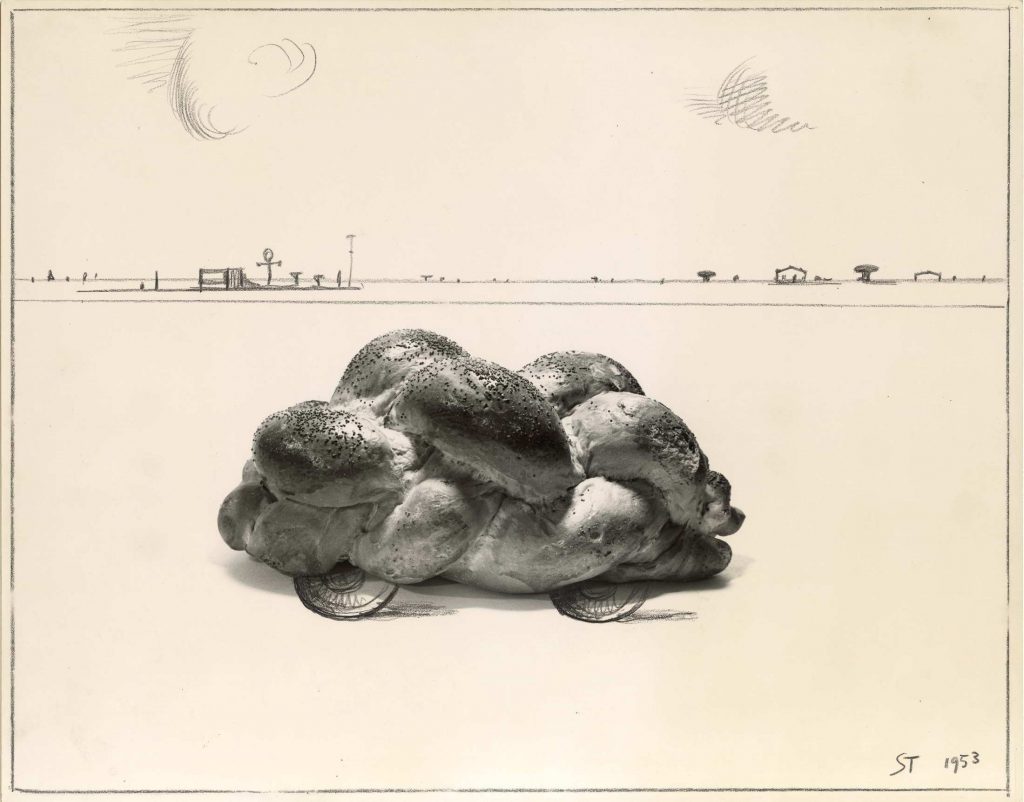 Car, 1953. Conté crayon over gelatin silver print, 10 ¾ x 13 ¾ in. Private collection.