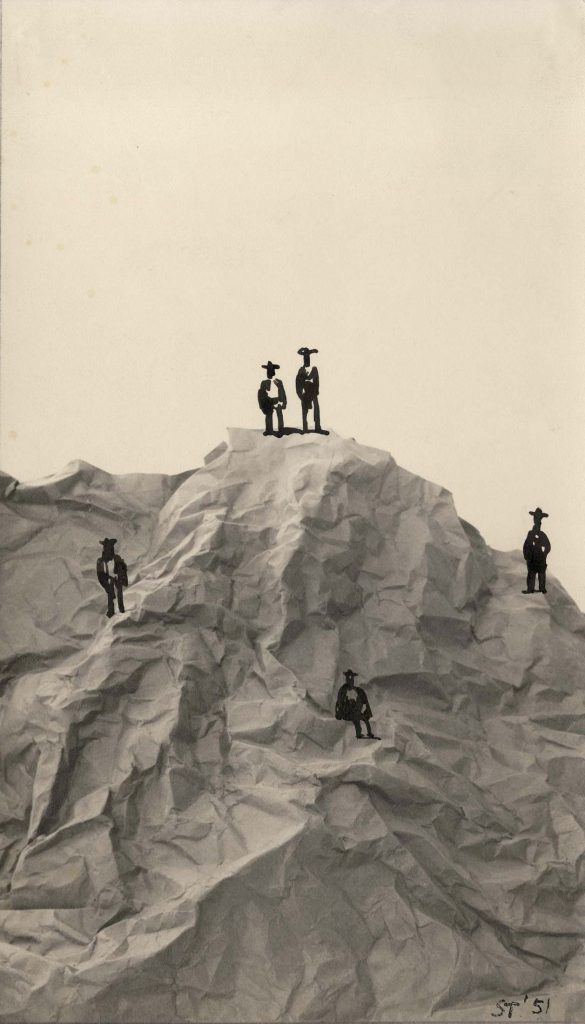Untitled, 1951. Ink on gelatin silver print, 9 ½ x 5 ½ in. Dallas Museum of Art; Gift of The Saul Steinberg Foundation.