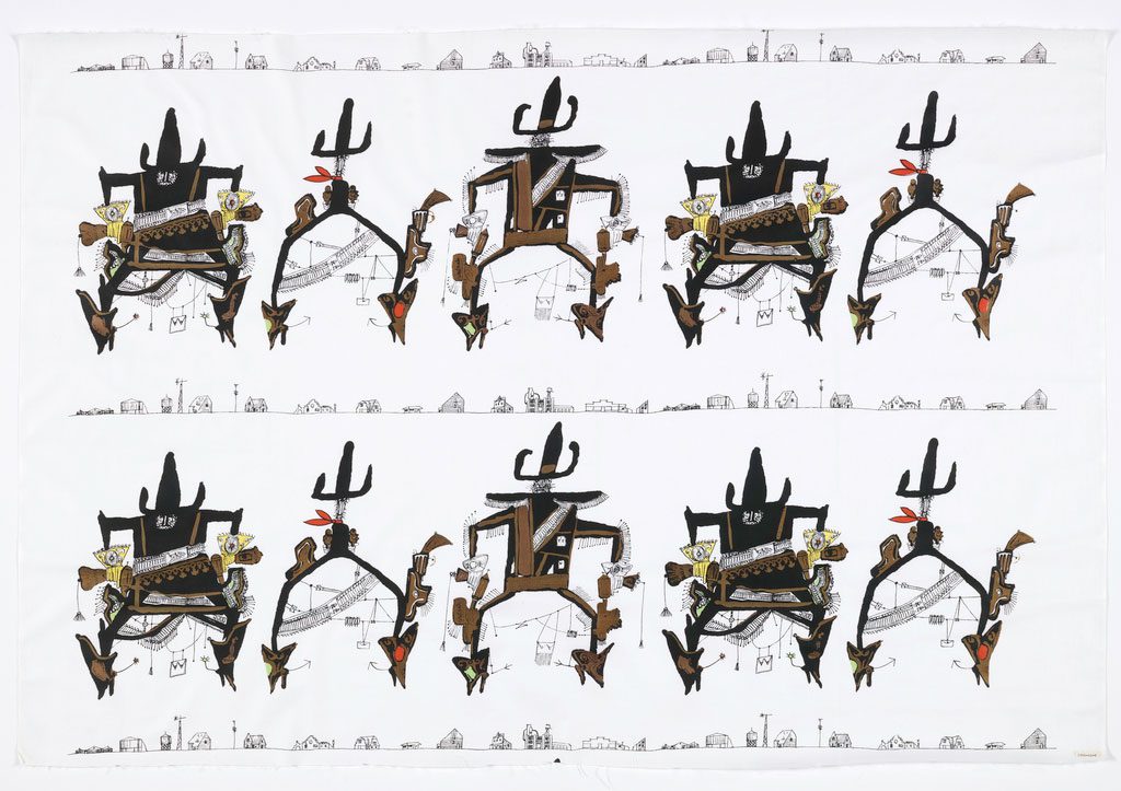 Cowboys, c. 1952. Cotton textile for Patterson Fabrics. Cooper-Hewitt National Design Museum, New York; Gift of Patterson-Piazza, Inc.