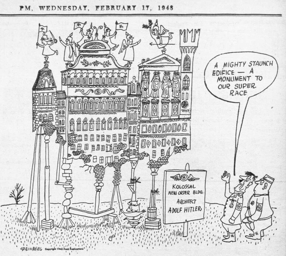 Anti-Fascist cartoon in <em>PM</em>, February 17, 1943.