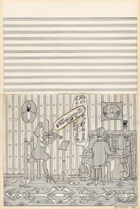 Untitled, 1966. Ink on sheet music paper, 18 x 12 in. Yale University Art Gallery; Charles B. Benenson, B.A. 1933, Collection. Originally published in The New Yorker, May 6, 1967.
