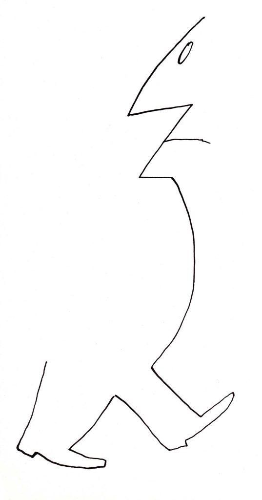 Looking Back, ink on paper, 13 1/8 x 10 ¼ in. Private collection. Original drawing for The New Yorker, December 26, 1953.