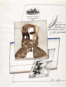 Drawing on Smithsonian Institution stationery I, 1967. Ink, wash, and colored pencil on paper, 10 ½ x 8 in. Smithsonian American Art Museum, Washington, DC; Gift of the artist