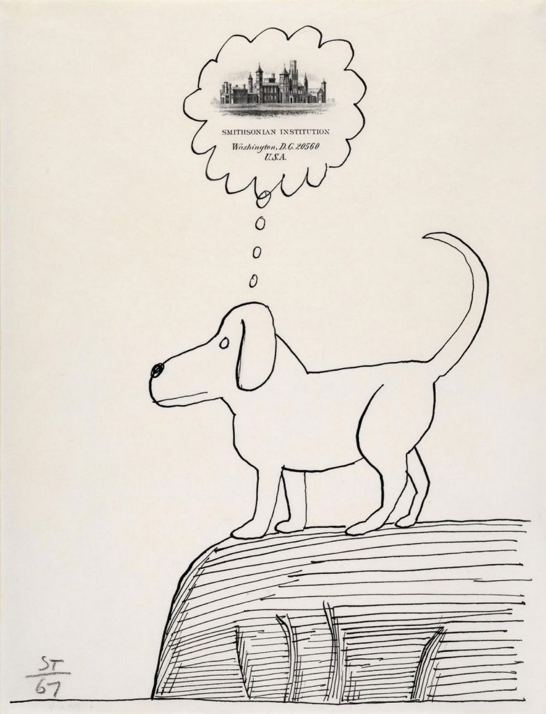 Drawing on Smithsonian Institution stationery, 1967. Ink and colored pencil on paper, 10 ½ x 8 in. Smithsonian American Art Museum, Washington, DC; Gift of the artist.