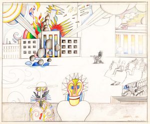Civil War (High School), 1970. Ink and pencil on paper, 22 ½ x 28 ½ in. Yale University Art Gallery; Charles B. Benenson, B.A. 1933, Collection