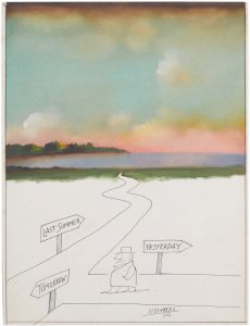 Untitled, 1969. Ink, pencil, crayon, oil, and watercolor on paper, 19 ¾ x 15 in. Private collection