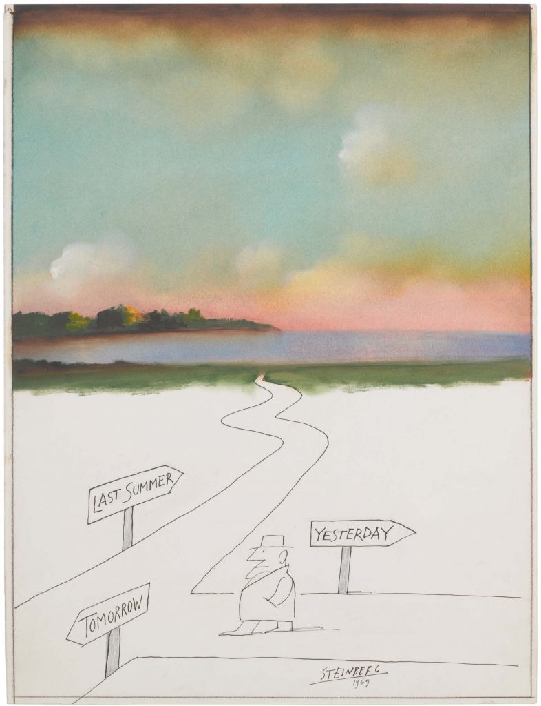 <em>Untitled</em>, 1969. Ink, pencil, crayon, oil, and watercolor on paper, 19 ¾ x 15 in. Private collection
