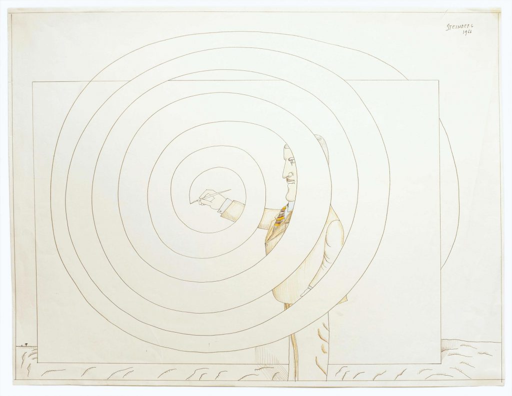<em>The Spiral</em>, 1966. Pencil and colored pencil on paper, 19 5/8 x 25 ½ in. Private collection.