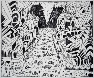 Canal Street, 1988. Marker on three joined sheets of paper, 15 x 22 in. Institut Valencià d’Art Modern, Valencià
