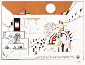 Jukebox, 1968. Lithograph on paper, 23 x 29 ½ in. The Saul Steinberg Foundation