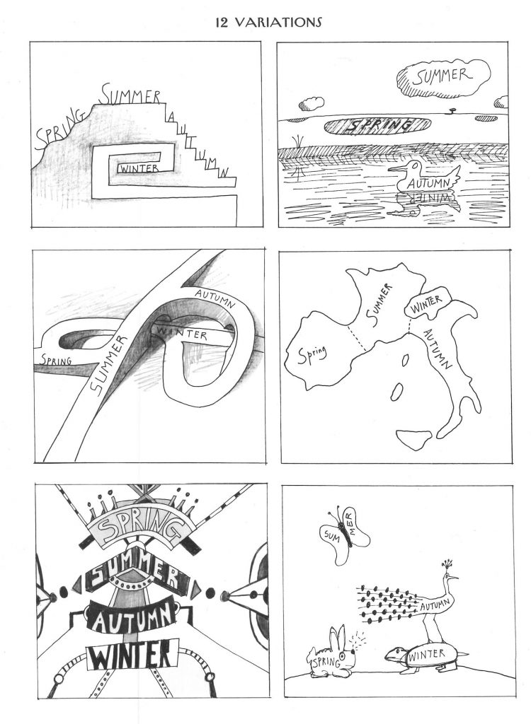 <em>12 Variations</em>, portfolio in <em>The New Yorker</em>, December 27, 1982, left half.
