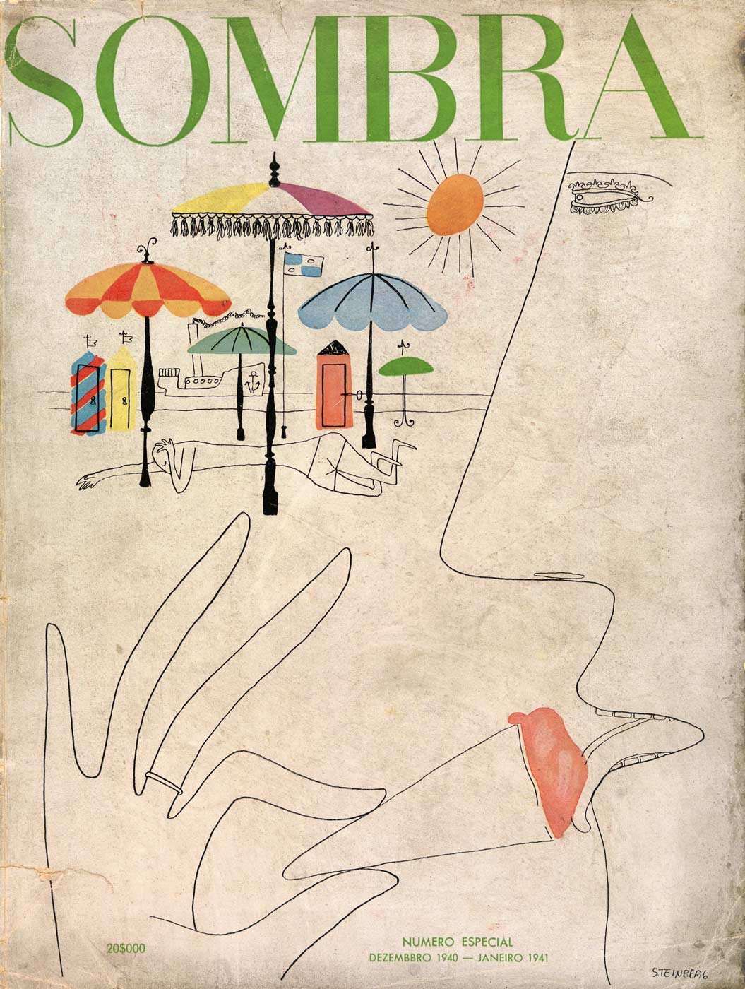 Cover and two inside drawings published in the Brazilian magazine Sombra (December 1940-January 1941).