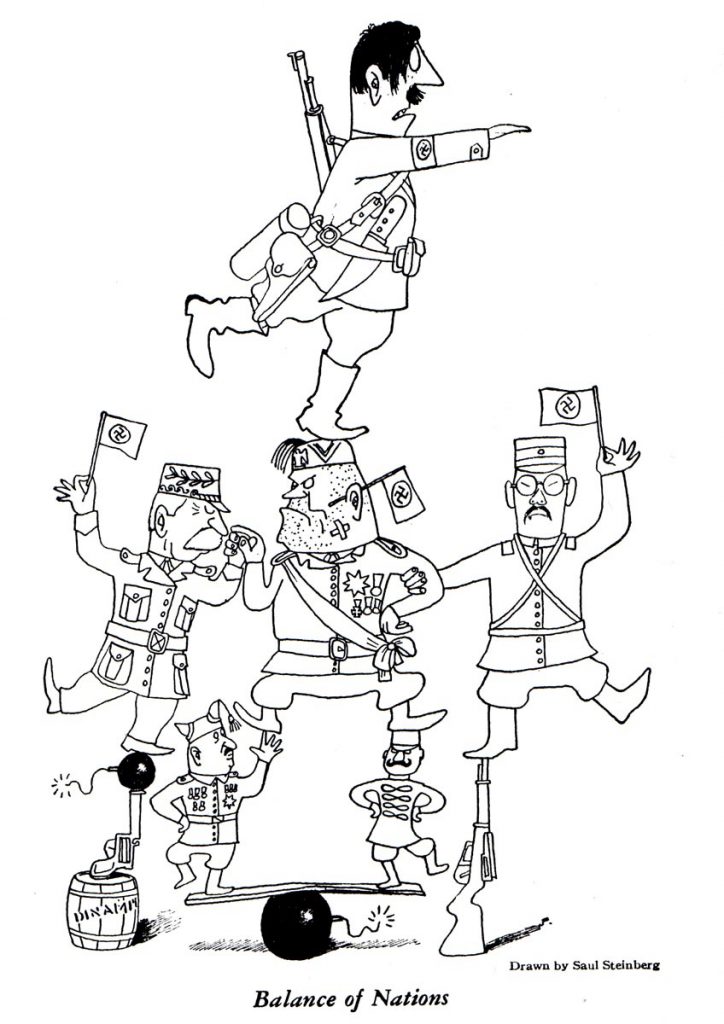 Anti-Fascist cartoon in American Mercury, April 1942.