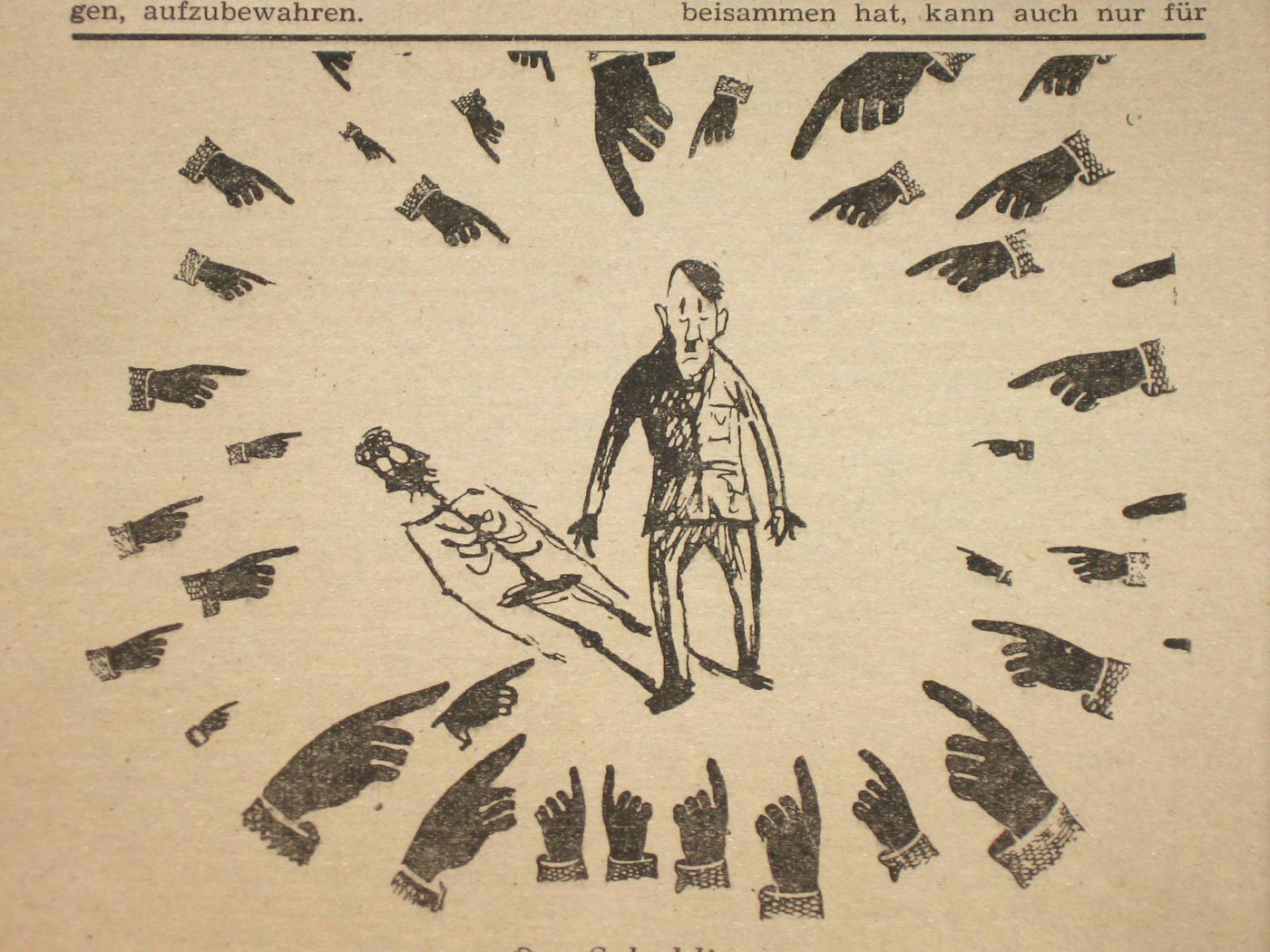 Der Schuldige (The Guilty One), in the July 26, 1944 issue of <em>Das Neue Deutschland</em>, a fake Resistance newspaper produced by the OSS Morale Operations.