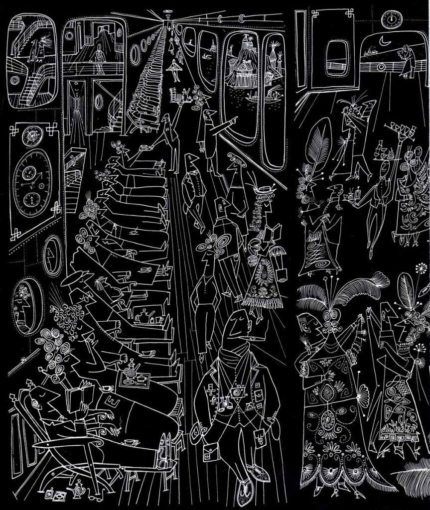 Detail of the American Export Lines mural, 1948.