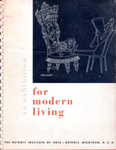 Catalogue cover for “An Exhibition for Modern Living,” Detroit Institute of Arts, 1949.