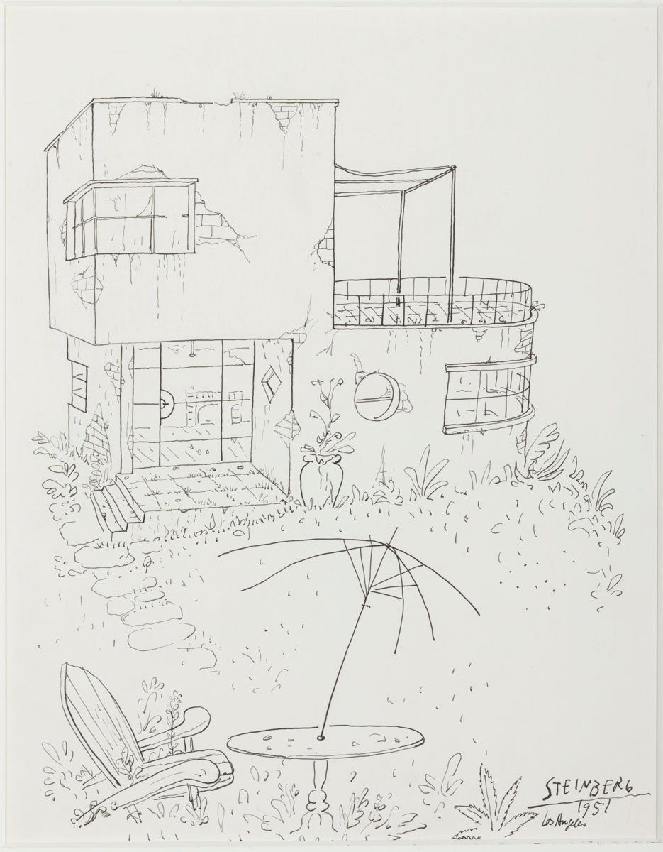 Original drawing for the portfolio “The Coast,” The New Yorker, January 27, 1951. Untitled, 1951, ink on paper, 14 ¾ x 11 ¾ in. Private collection.