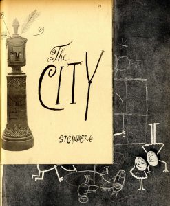 Cover of inset booklet, “The City by Steinberg,” Flair (September 1950).