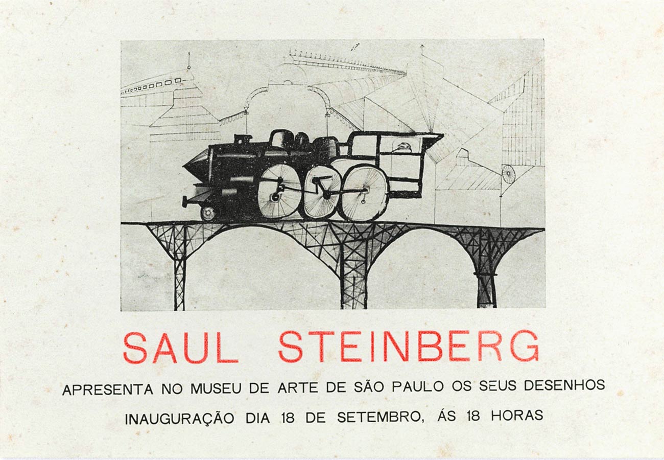 Invitation to Steinberg’s 1952 exhibition at the Museu de Arte, São Paulo.