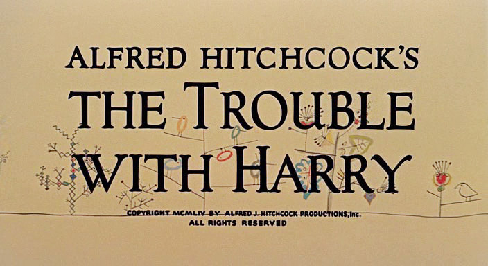  Opening credits for Alfred Hitchcock’s The Trouble with Harry, 1955.