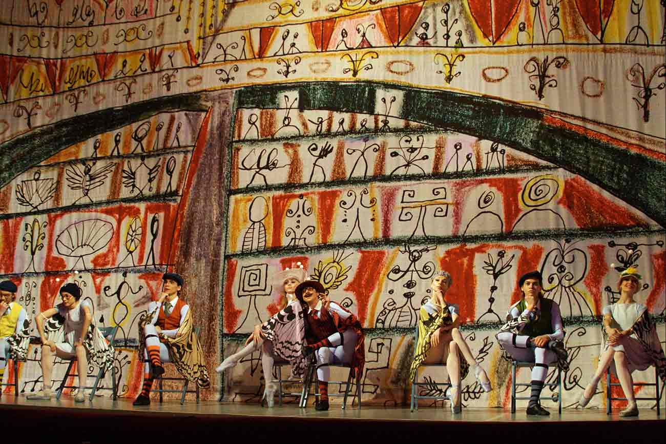Steinberg’s revised backdrop for Jerome Robbins’s ballet The Concert, 1958, as installed at the festival "The Diaghilev Seasons: Perm-Petersburg-Paris," 2011.