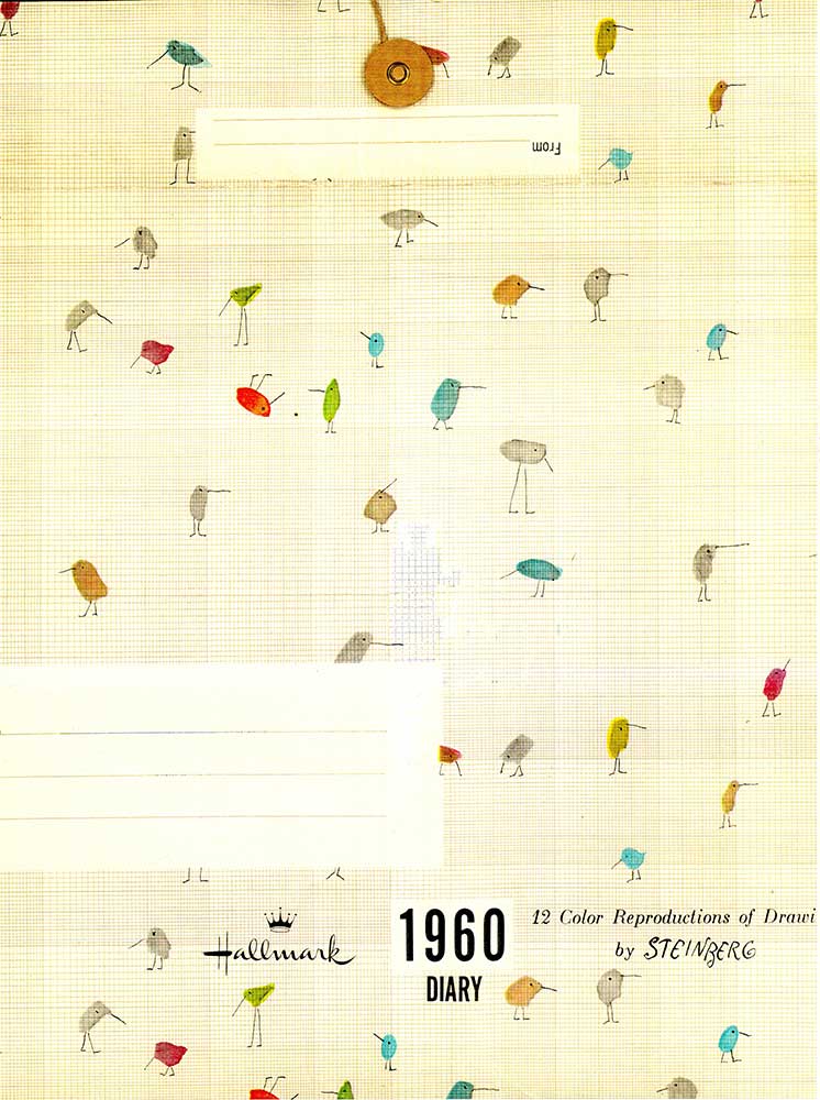Mailing envelope for Steinberg’s first calendar for Hallmark, 1960.
