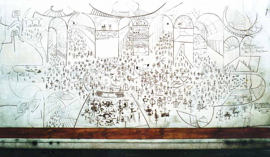 Sgraffito mural for the Palazzina Mayer, Via Bigli, Milan (destroyed 1997).