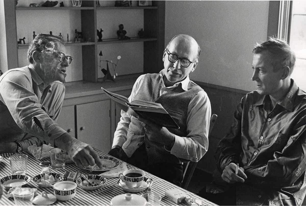 Arthur Miller, Steinberg, and Yevgeny Yevtushenko. Photograph by Inge Morath © The Inge Morath Foundation.