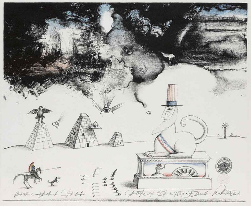 Thirteen Colonies, from Portfolio 9, published by Irwin Hollander. Color lithograph, 17 x 22 in.