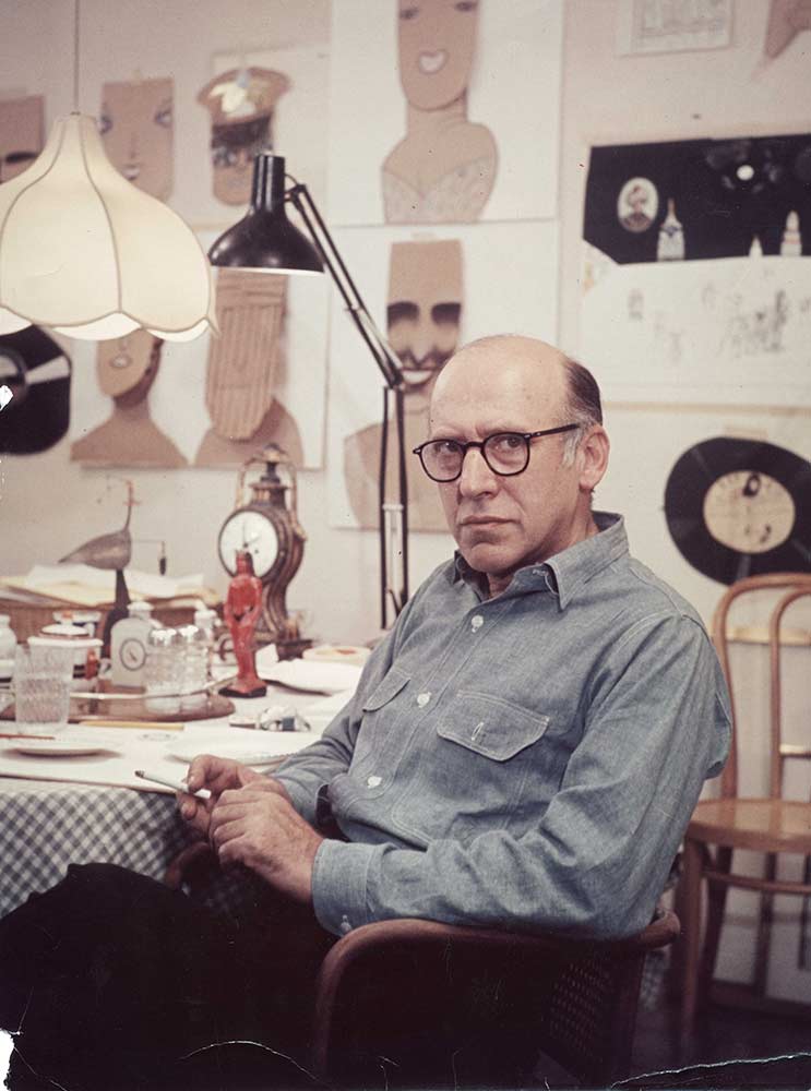 Steinberg in his studio, 33 Union Square, New York, c. 1970.