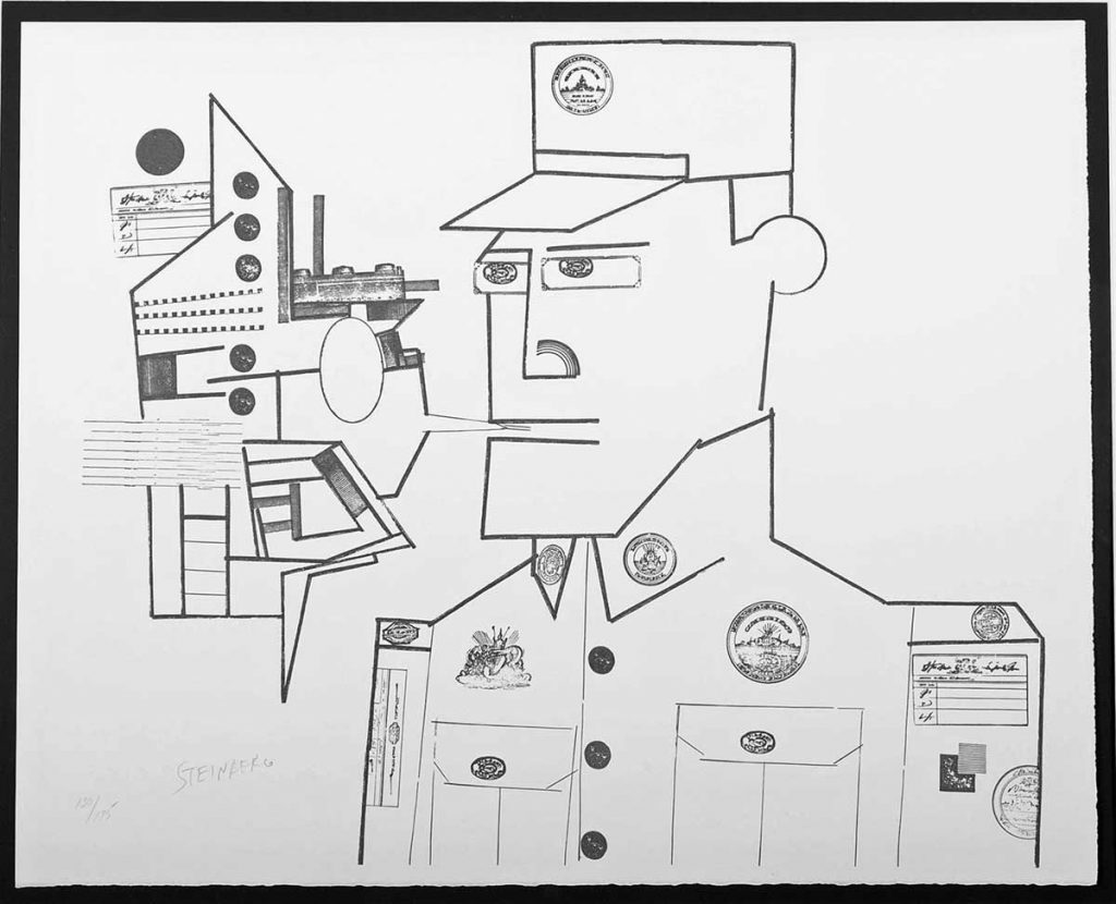 Untitled (The General), 1970, from the Peace Portfolio I. Silkscreen, 20 1/8 x 26 in. Ackland Art Museum, Chapel Hill, North Carolina; Gift of The Saul Steinberg Foundation.