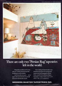 Advertisement for Steinberg’s Persian Rug tapestry.
