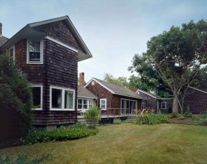 Steinberg’s Amagansett house with the studio addition at far right.