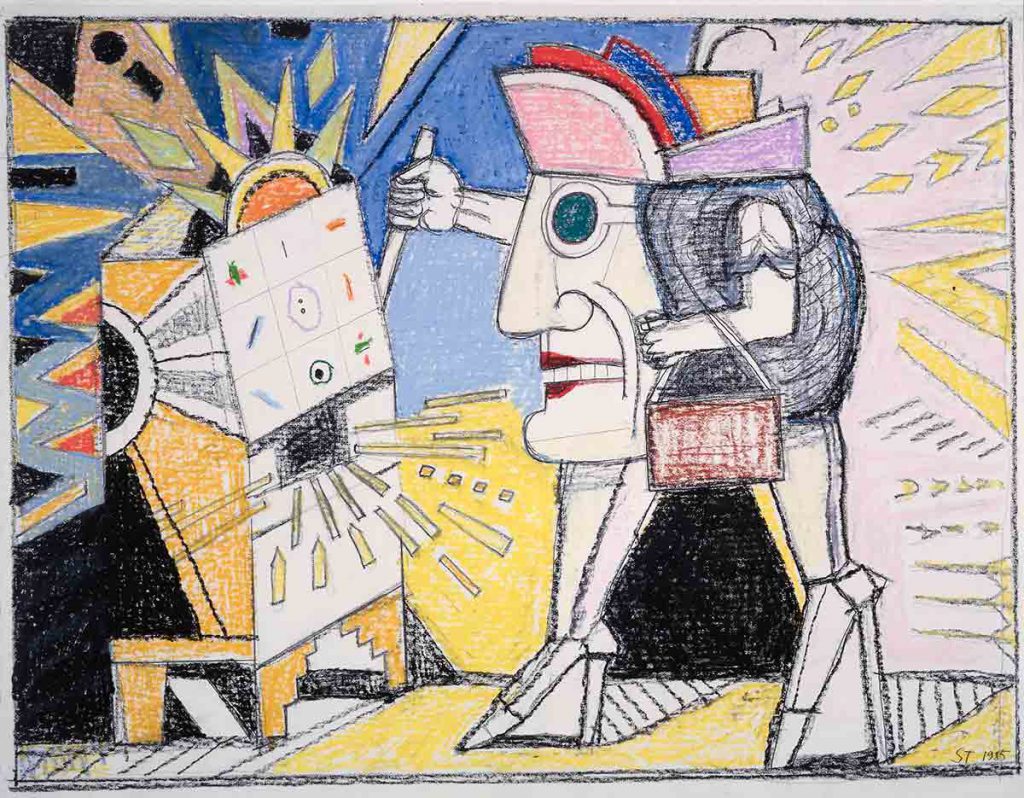 Las Vegas, 1985. Colored pencil, ink, and pencil on paper, 23 1/8 x 29 in. Private collection.