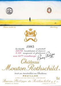 Label for Château Mouton Rothschild 1983.