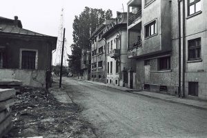 Strada Palas, Bucharest, in the course of demolition, 1980s.