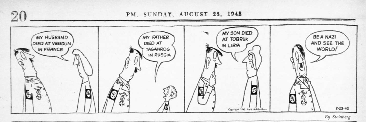 Anti-Fascist cartoon in <em>PM</em>, August 23, 1942.